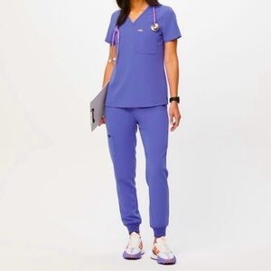 FIGS Zamora Jogger Scrub Pants size XXS Petite in blueberry-limited edition.